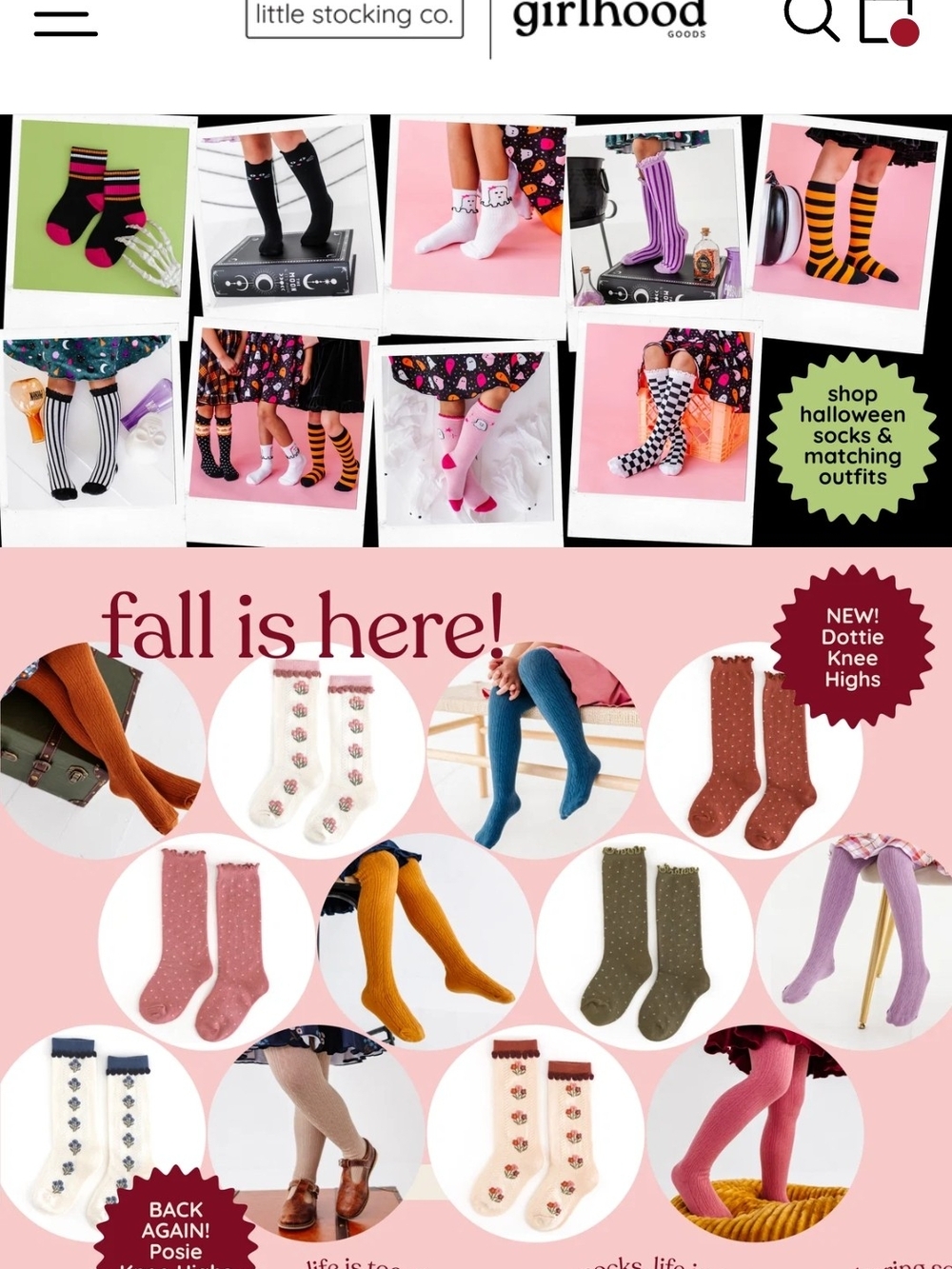 Girls' Fall Cable Stockings in Pinks And Purples Set 5 Size: 3-4